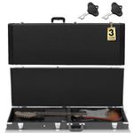 CAHAYA Electric Guitar Hard Shell Case Portable Square Guitar Case Hardshell for Standard Electric Guitars Black, Black, Universal Electric Case, Universal Electric Guitar Case