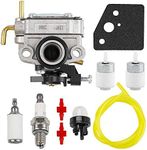 Huswell 753-08323 Carburetor for Troy-Bilt TB685EC TB635EC TB6044XP 685EC 635EC 6044XP MTD AC8 TEC Trimmer with AC04122 Fuel Line Kit 753-08319 Primer Bulb