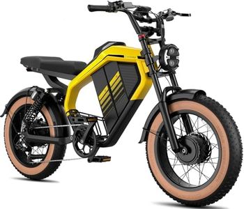 Luckeep Electric Bike for Adults, 2000W Dual Motor, 52V 40Ah Removable Dual Battery, 160 Miles, 32MPH, 20x4 Fat Tire Electric Motorcycle Dirt Bike Full Suspenssion, NFC Unlock