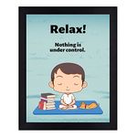 Interio Crafts Humorous Funny Quote, Motivational wall framed Poster, Black, Synthetic Wood, 12 X 8.