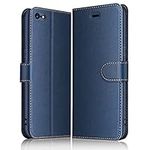 ELESNOW Case Compatible with iPhone 6 / 6S, High-grade Leather Flip Wallet Phone Case Cover for Apple iPhone 6 / 6S (Deep Blue)