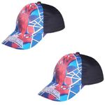 C Classic Unisex Spider Man Baseball Caps for Kids (Age 6 Yrs to 9 Yrs) Pack of 2 (Black)