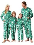 Ekouaer Family Matching Pajamas Set Women Fleece Onesie Sleepwear Christmas Zipper Jumpsuit with Pocket