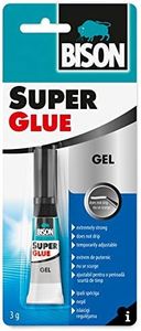 2 x 6305573 Bison Super Glue Instant Universal Adhesive 3g Gel with re-sealable Cap