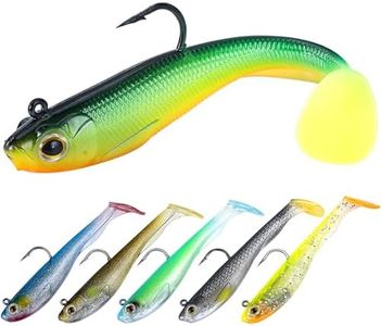 DAMOMO Pre-Rigged Jig Head Soft Fishing Lures, Fishing Baits with Paddle Tail, Premium Swimbait for Bass Fishing, Sinking Fishing Lures for Saltwater Freshwater, Trout Crappie Pike