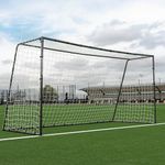 QUICKPLAY GS Football Goals - Super Durable Galvanized Steel Football Goal [5 Sizes] Regulation Sizes, Deep Net, Moveable & Weather Resistant [Single Goal]