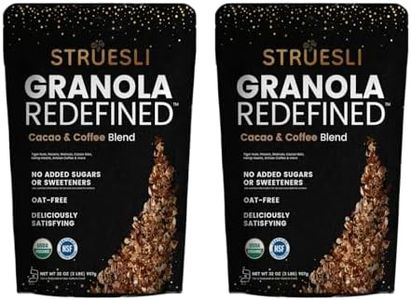 Struesli Cacao & Coffee Organic Granola, Grain & Gluten Free, Healthy Snacks with Cacao, Coffee, Tiger Nuts, Pecans, Walnuts, Hemp Hearts & Coconut Flakes, Plant Based, Keto & Paleo, 32 Oz, 2 Pack