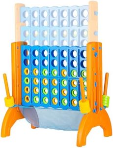 Ayeboovi Giant 4-in-A-Row, Jumbo Connect Game with Adjustable Height, Yard Game for Kids and Adults, 4-to-Score Family Game with Mesh Pocket