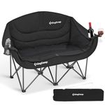 KingCamp Double Camping Chair Loveseat Heavy Duty for Adults Outdoor Folding Couch with Cup Holder Wine Glass Holder for Outside Picnic Beach Travel