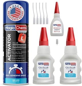CA Glue with Activator (2 x 1.7 oz + 13.5 fl oz), Cyanoacrylate Glue and Accelerator, Superglue with Activator, CAGlue and Accelerator (1 Pack)