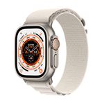 Apple Watch Ultra (GPS + Cellular, 49mm) Smart watch, Titanium Case with Starlight Alpine Loop - Medium. Fitness Tracker, Precision GPS, Action Button, Extra-Long Battery Life, Brighter Retina Display