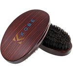 Kobe Professional Military Hair Brush/Beard Brush Grooming Kit For Men - Set of Two Brushes - Wood Grain - 100% Natural Boar Brsitle