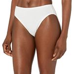 Amazon Essentials Women's Cotton Stretch Hi-Cut Brief Panty, White, Small