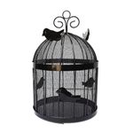 PRIME KRAFTS Bird Design Fruit and Vegetables Basket with Lid | Insect Free Storage Organizer | Decorative Net Cover Fruit Holder (Black)