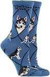 WHD Siberian Husky Socks (Blue, Med