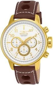 Invicta S1 Rally Stainless Steel Men's Quartz Watch - 48mm, Brown/White, Quartz Movement