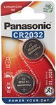 Panasonic CR2032 Battery (2 Pack), Lithium Coin Cell, 3V