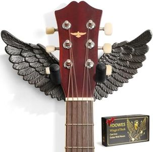 Angel Wings Guitar Wall Hanger, Cast Iron Guitar Holder Stand Wall Mount for Acoustic Electric Bass Ukulele, Decorative Music Room Wall Art Rack, Rustic Metal Guitar Hook, Gift for Guitar Lovers Rust