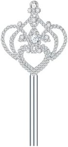 CiBiZi Fairy Princess Wands Alloy Queen King Costume Scepter Wands for Pageant Role Play Wedding Halloween Prom (AX-Silver)
