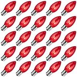 C9 Incandescent Bulb Red, C9 Christmas Replacement Light Bulb for Christmas String Light (Red)