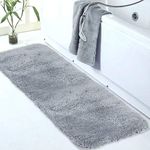 Walensee Large Bathroom Rug (24 x 72, Grey) Extra Soft and Absorbent Shaggy Bathroom Mat Machine Washable Microfiber Bath Mat for Bathroom, Non Slip Bath Mat, Luxury Bathroom Floor Mats