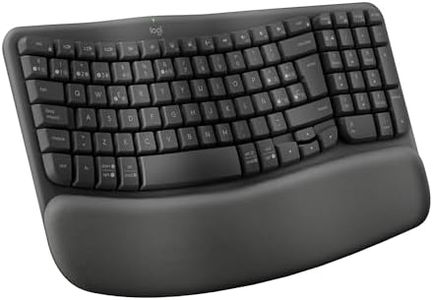 Logitech Wave Keys, teclado ergonómico inalámbrico con reposamuñecas acolchado, escritura cómoda, natural, Easy-Switch, Bluetooth, Logi Bolt, multisistema operativo, Windows/Mac,QWERTY Español-Grafito