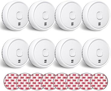 Ecoey Smoke Detector, Smoke Alarm with Advanced Photoelectric Technology, Fire Alarm Smoke Detector with Test Button and Low Battery Reminder, Fire Alarm Used in Bedroom, Home, FJ138, 8 Packs