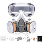 AirGearPro G-500 Reusable Respirator Mask with A1P2 Filters and Safety Goggles | Anti-Dust Gas mask Ideal for Spray painting, Sanding, Pesticide spraying, Building work, Chemical, Military and more.