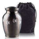 MAKEY'S Memorial Pet Cremation Urns for Dogs and Cats Ashes, Paws Engraved Pet Urn,Dog Urns for Ashes-Medium