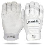 Franklin Sports CFX FP Softball Batting Gloves Pair, Women's Small, White/Chrome