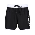 DKNY Men's Swim Trunks Black, Polyester Quick Dry Adult Shorts Swimwear, XL