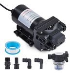 Joankaren 110V AC Water Pressure Booster Pump–3.5 GPM,55 PSI Self-Priming Diaphragm Pump with 124FT Head Lift & Automatic Pressure Switch–Leak-Proof Fresh Water Pump for RV,Marine,Home,Garden,Yacht