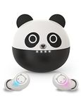 Instiwitt Kids Wireless Earbuds Bluetooth Noise Canceling Earbuds IPX6 Waterproof In-Ear Headphones with Mic Cute Panda Charging Case Deep Bass Touch Control - Black