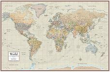 Swiftmaps 24" x 36" World Map Contemporary Premier Wall Map Poster Mural, Laminated, Made in the USA