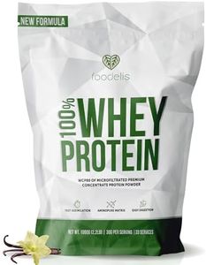 Foodelis Proteinas Whey 1000GR Vainilla | 33 Dosis | Whey Protein con Aminoácidos Esenciales | Proteinas para Masa Muscular de Alta Solubilidad | Proteina en Polvo de Fácil Digestión y Absorción