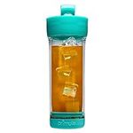 Primula Press and Go Iced Tea Iced Tea Brewer and Tumbler for Loose Leaf or Bagged Teas, Double Wall Travel Tea Mug with Stainless Steel Infuser, Leakproof, Dishwasher Safe, Teal