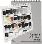 HG Art Concepts Painters Color Diary - 9x12" Spiral-Bound Acid-Free Color Swatch Book with 10 Pages for Acrylic or Oil Paint - Single