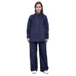 Zacharias Women's Waterproof Double Layer Raincoat/Rainsuit With Pant (kech-01_Blue_X-Large)