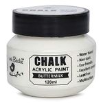 Little Birdie Home Decor Chalk Paint Buttermilk - 120ml |Chalk Paint for Wood Furniture, Wall, Home Decor, Glass, Terracotta Pots & Multi Surface Paint