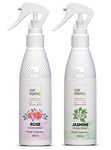 AIR-ROMA Combo of 2 Air Freshener Spray, Fragrance- Rose Original & Jasmine Flower (400ml)