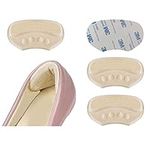 VivoFoot 4 PCs Anti-Slip Heel Grips, Thick Liners & Fillers for Half-Size Too Big or Loose Shoes, Heel Cushion Inserts, Heel Pads to Prevent Heel Slipping Out, Rubbing and Blisters (Beige,6mm)