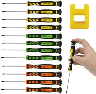 13 Pièces Mini Tournevis de Précision, Jeu de Petit Tournevis Aimanté, Kit Tournevis de Précision, Torx, Flathead, Phillips, pour Réparation Lunettes, Montre, Téléphone Portable