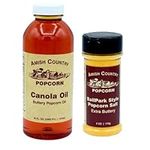 Amish Country Popcorn | Oil and Seasoning Variety Pack | Canola Oil - 16 oz and Ballpark ButterSalt Popcorn Salt - 6 oz | Old Fashioned, Non-GMO and Gluten Free