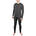 Sheep Run Merino Wool Men's Thermal Underwear Long Sleeve Baselayer Set (Grey, XL)