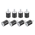 sourcing map Rubber Mounts 8pcs M8 Male/Female Vibration Isolator Shock Absorber, for Garage Motor Air Compressor Car Boat Bobbins, D30mmxH40mm