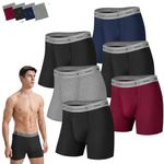 IGOLUMON Mens Underwear 6 Pack Bamboo Rayon Men's Boxer Briefs Ultra Soft Boxer for Men Moisture Wicking Trunks with Fly