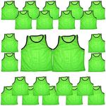 Bluedot Trading Adult Sports Pinnie Scrimmage Training Vest in Nylon Mesh for team practice for all kinds of sports Soccer, Football, Basketball, Green, 24 Pack