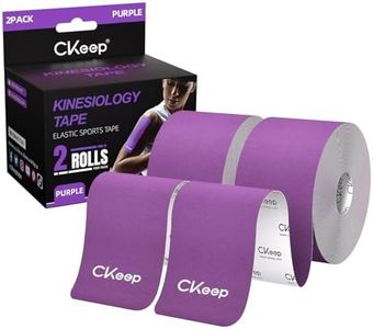 CKeep Kinesiology Tape, Uncut 2 Rolls, Original Cotton Elastic Premium Athletic Tape,Latex Free Hypoallergenic, 2inch x 16ft, Purple