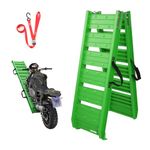 LIEKUMM Motorcycle Loading Ramp,182.5cm Aluminum Loading Ramp for Van, Foldable Motorbike Loading Ramps for ATV Truck Scooter dirt Bike, Green, 250kg Capacity