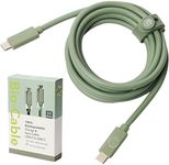 Bio Cable Type C Charger - 20V 5A Fast Charging Cable with 100W Power Output & 20Gps High-Speed Sync Data - Biodegradable Quick Charge Cord - Compatible with USB-C Laptops & Smartphones (Olive Green)